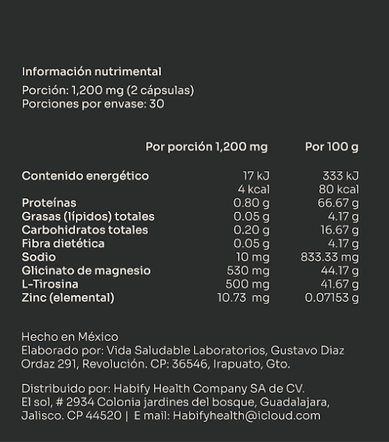 Tabla nutrimental