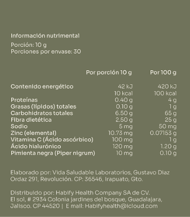 Tabla nutrimental