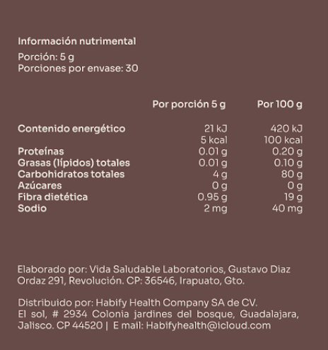 Tabla nutrimental
